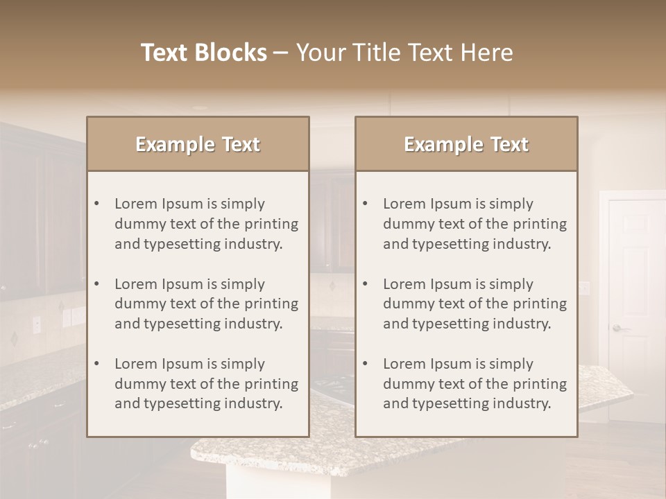 Luxury Kitchen Corner With Island Stove PowerPoint Template
