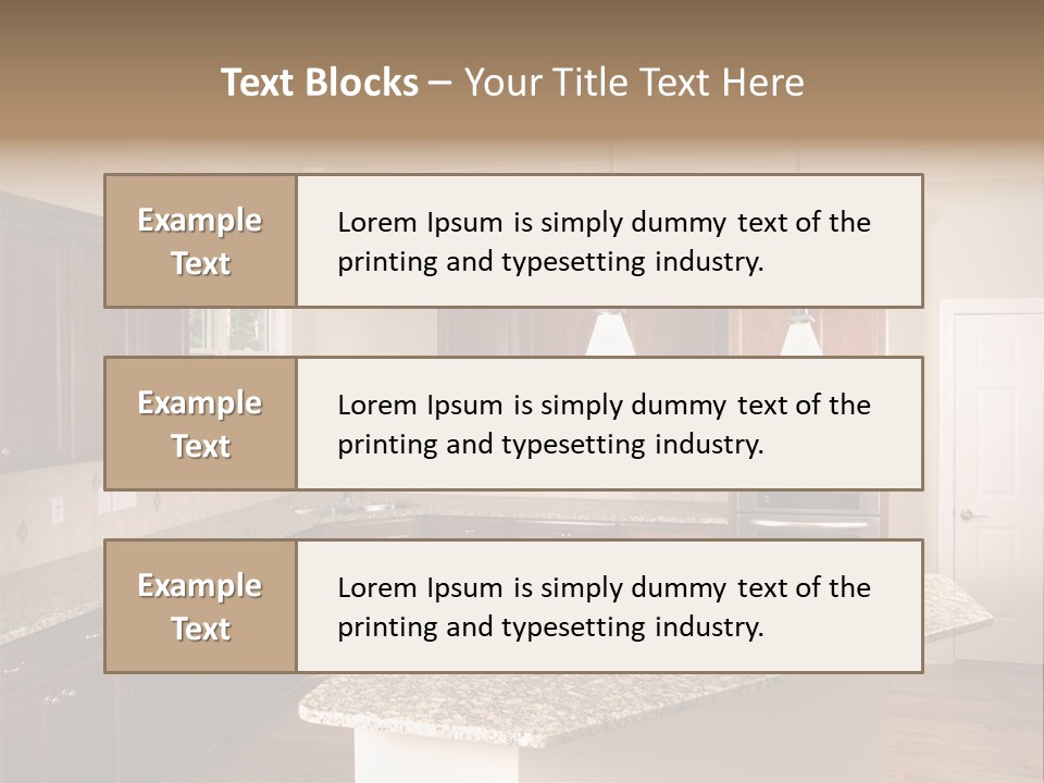Luxury Kitchen Corner With Island Stove PowerPoint Template