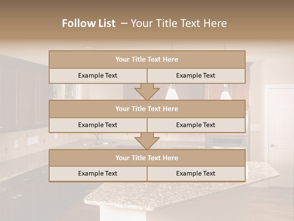 Luxury Kitchen Corner With Island Stove PowerPoint Template