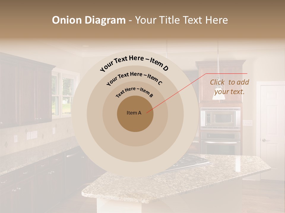 Luxury Kitchen Corner With Island Stove PowerPoint Template