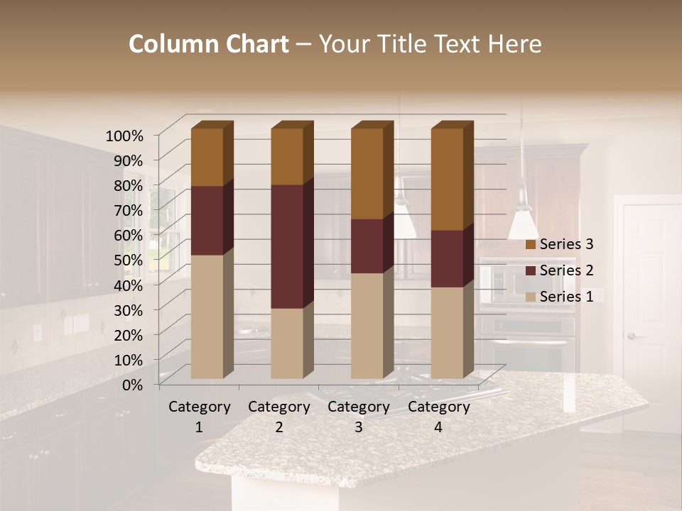 Luxury Kitchen Corner With Island Stove PowerPoint Template