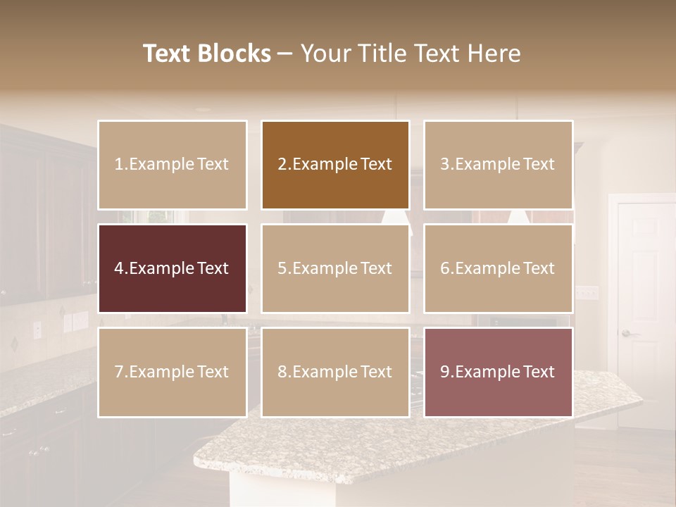 Luxury Kitchen Corner With Island Stove PowerPoint Template