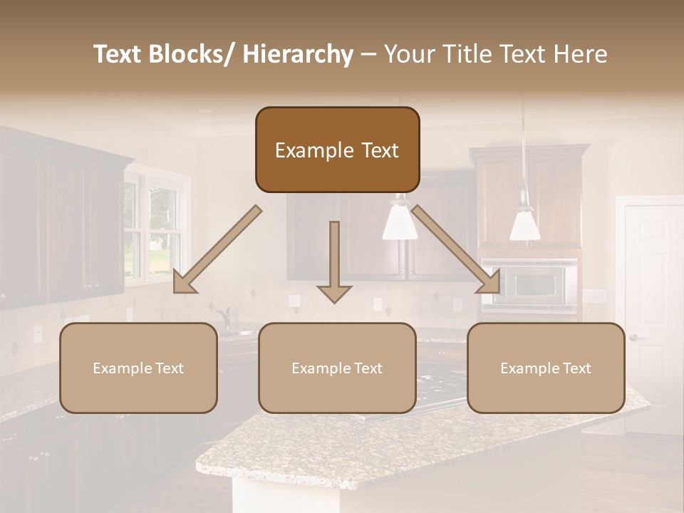 Luxury Kitchen Corner With Island Stove PowerPoint Template