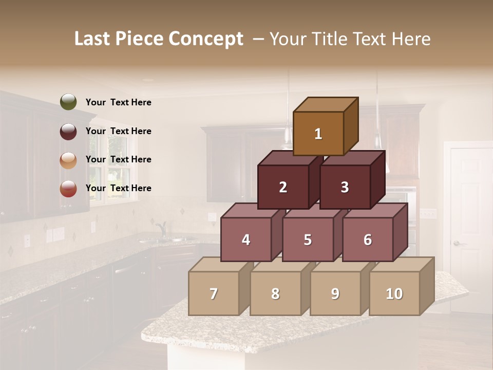 Luxury Kitchen Corner With Island Stove PowerPoint Template