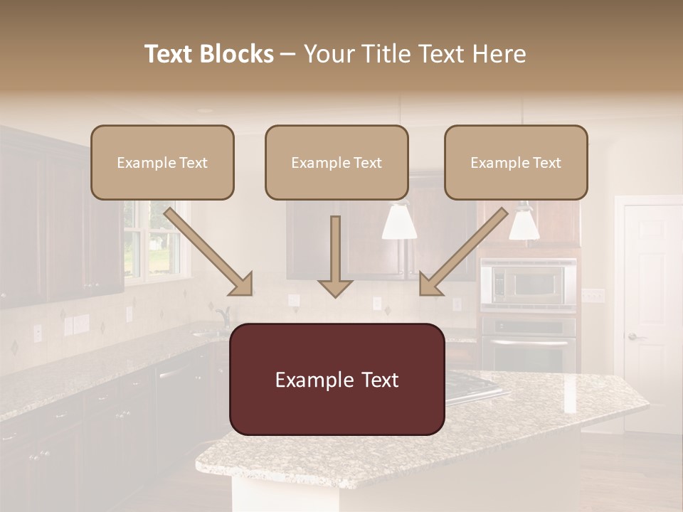 Luxury Kitchen Corner With Island Stove PowerPoint Template