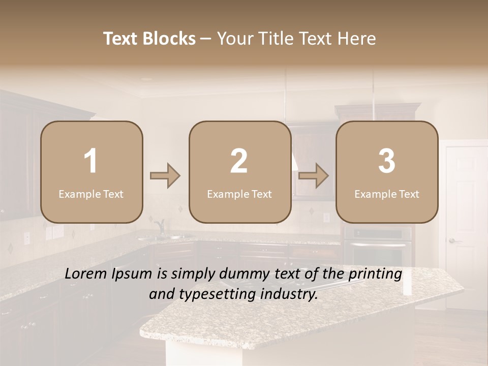 Luxury Kitchen Corner With Island Stove PowerPoint Template