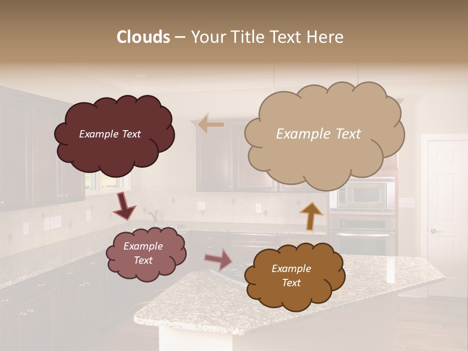 Luxury Kitchen Corner With Island Stove PowerPoint Template