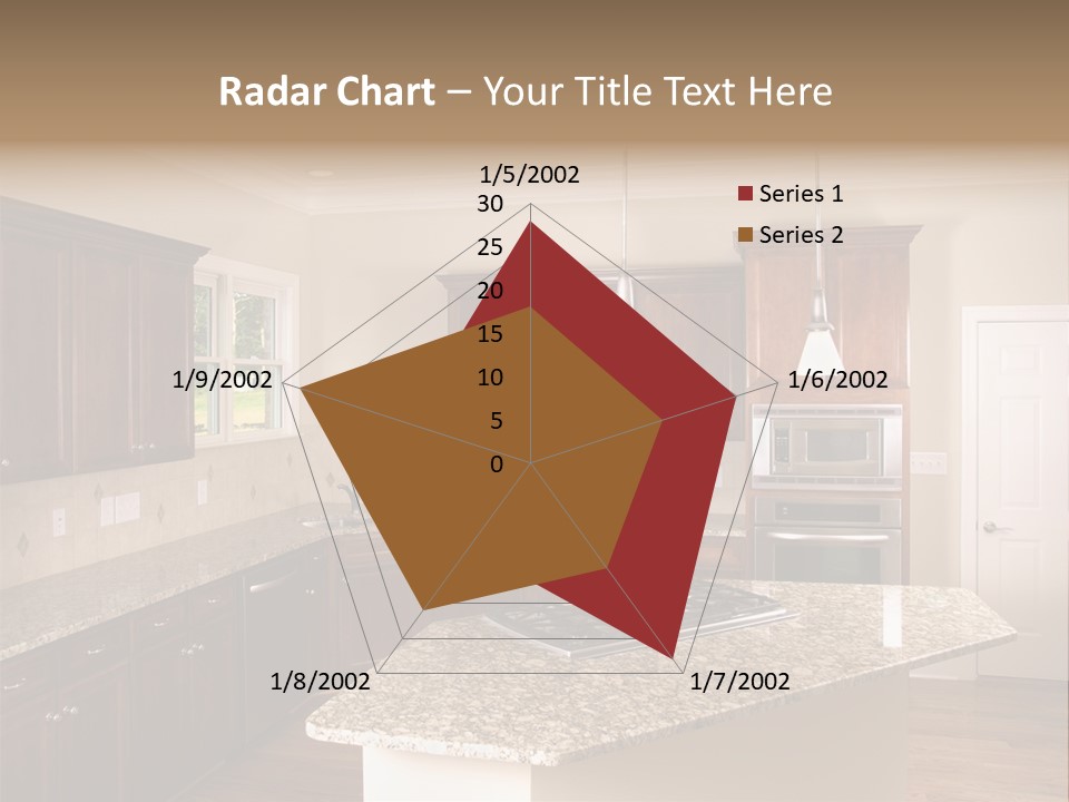 Luxury Kitchen Corner With Island Stove PowerPoint Template