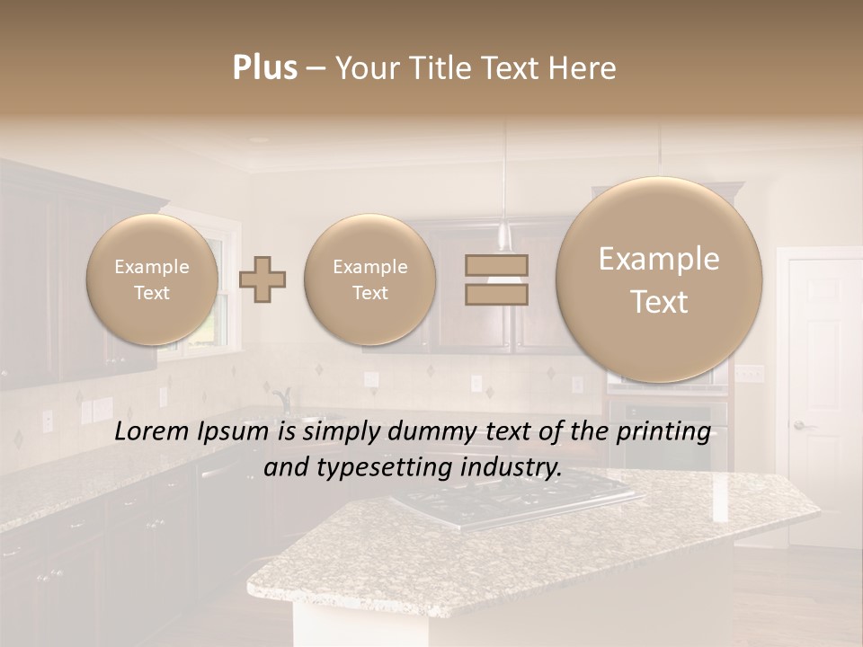 Luxury Kitchen Corner With Island Stove PowerPoint Template