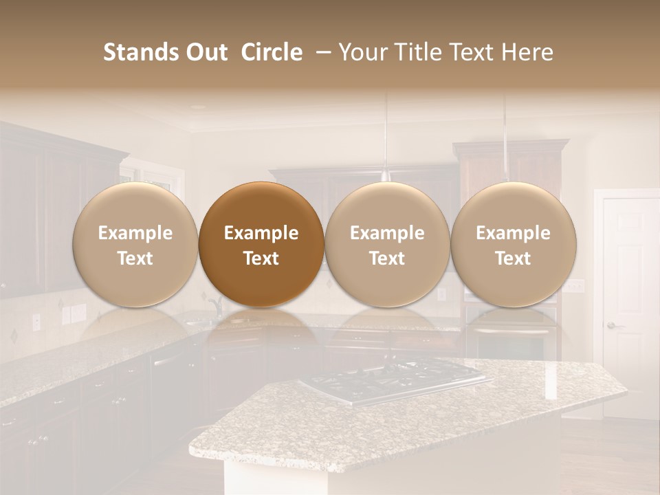 Luxury Kitchen Corner With Island Stove PowerPoint Template