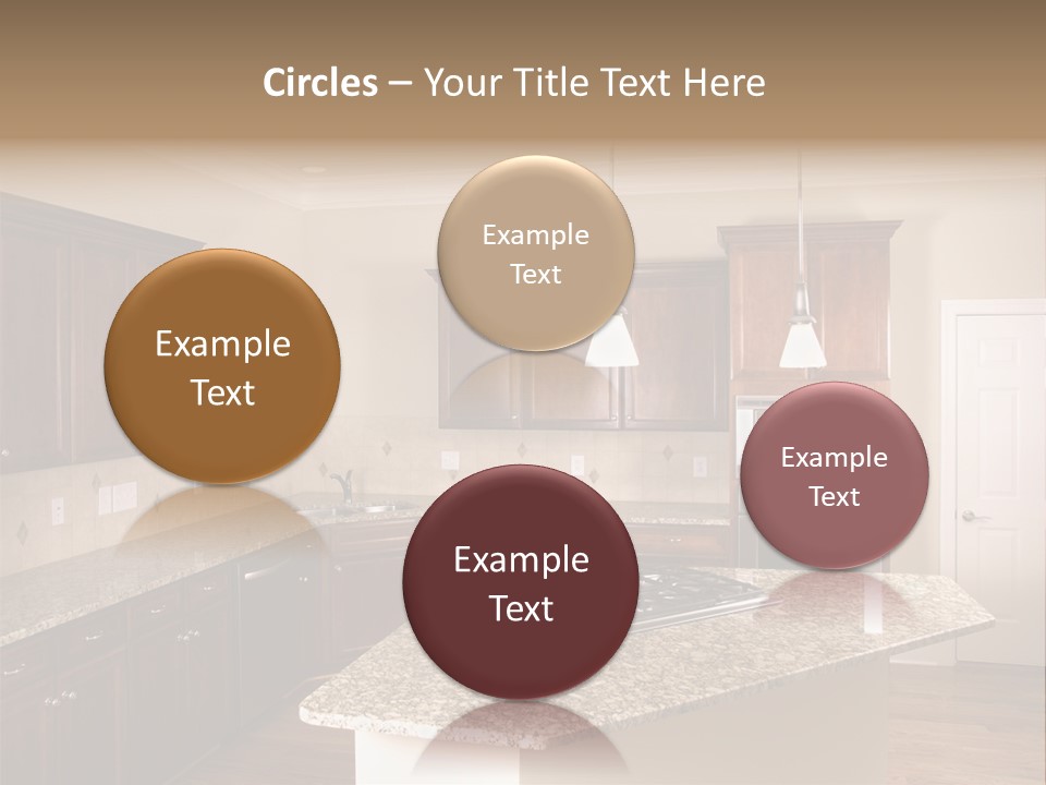 Luxury Kitchen Corner With Island Stove PowerPoint Template