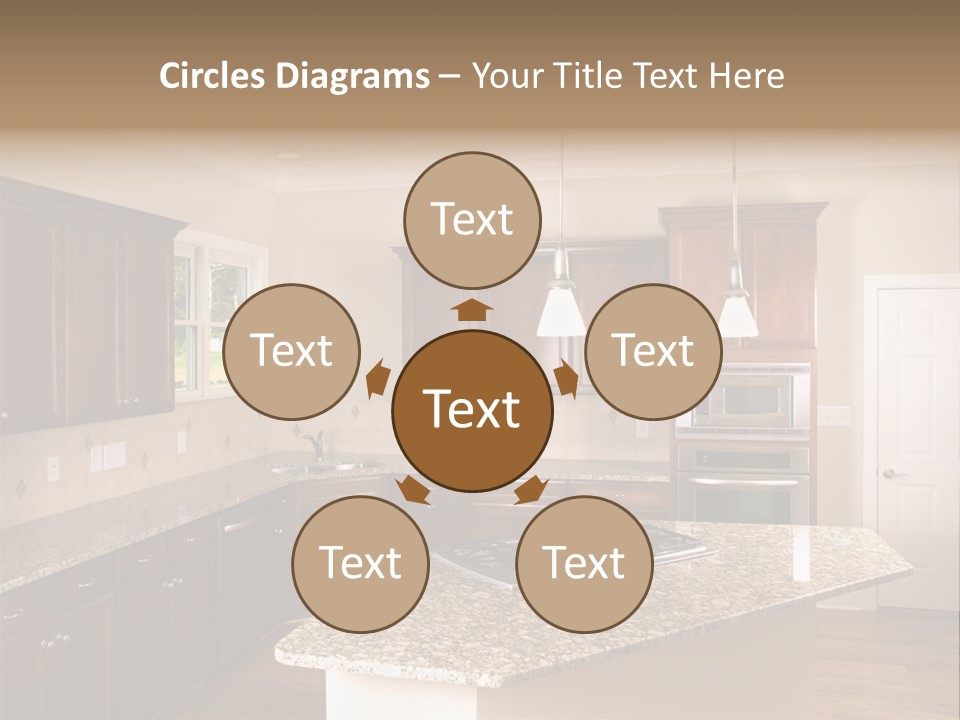 Luxury Kitchen Corner With Island Stove PowerPoint Template