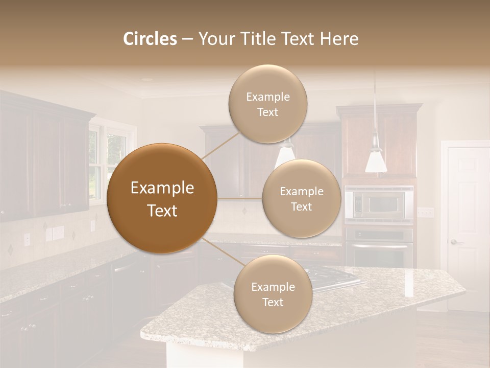 Luxury Kitchen Corner With Island Stove PowerPoint Template