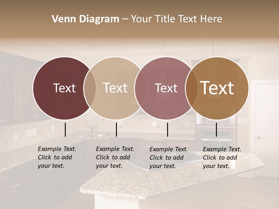 Luxury Kitchen Corner With Island Stove PowerPoint Template