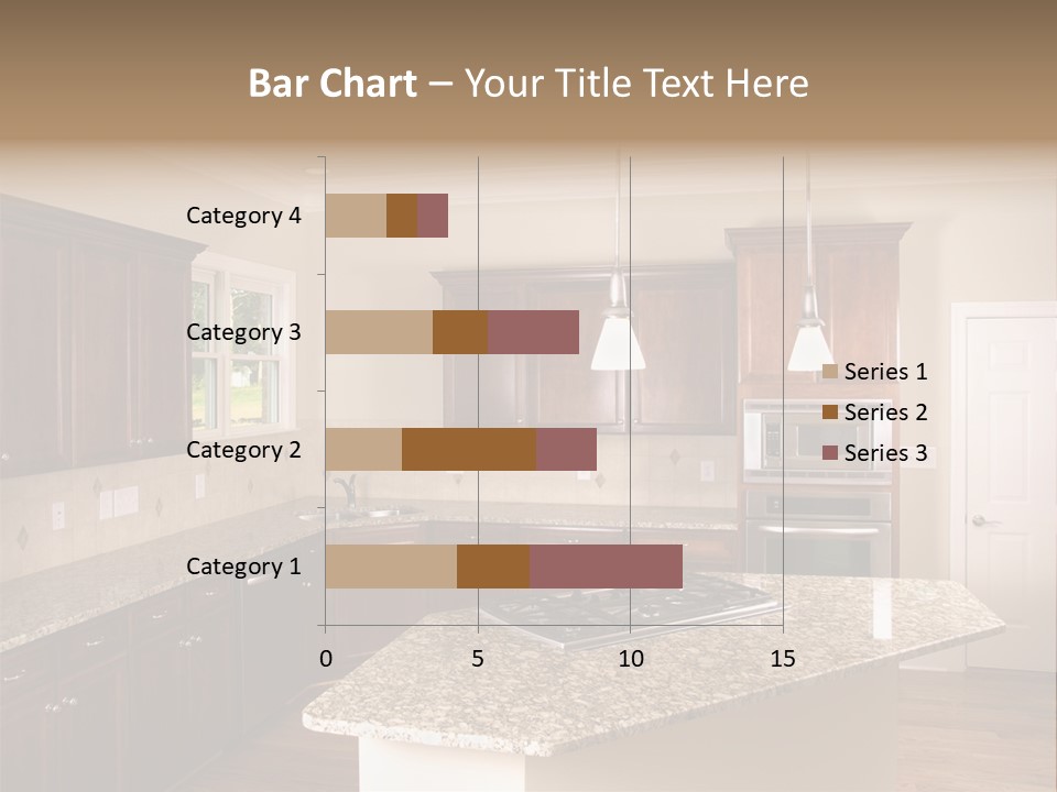 Luxury Kitchen Corner With Island Stove PowerPoint Template