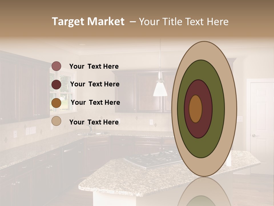 Luxury Kitchen Corner With Island Stove PowerPoint Template