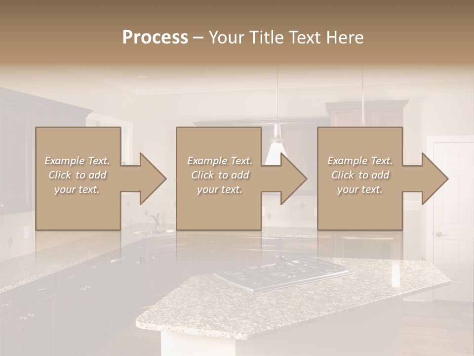 Luxury Kitchen Corner With Island Stove PowerPoint Template