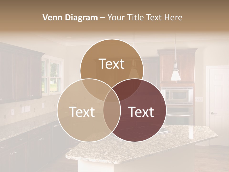 Luxury Kitchen Corner With Island Stove PowerPoint Template