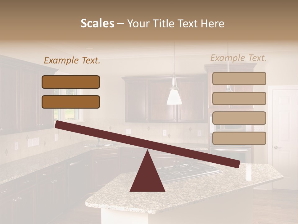 Luxury Kitchen Corner With Island Stove PowerPoint Template