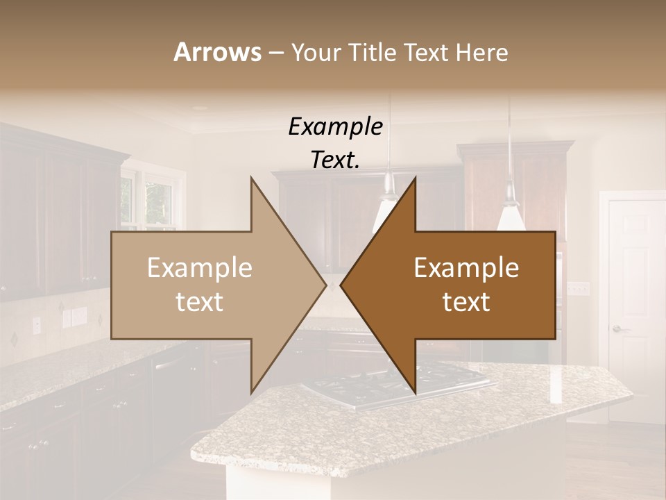 Luxury Kitchen Corner With Island Stove PowerPoint Template
