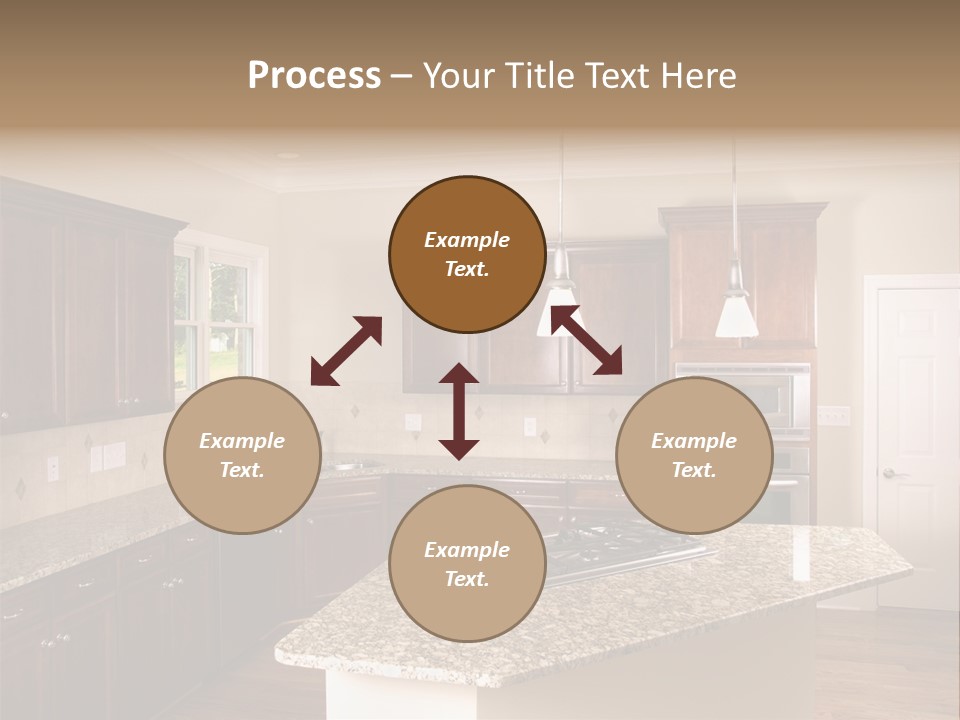 Luxury Kitchen Corner With Island Stove PowerPoint Template