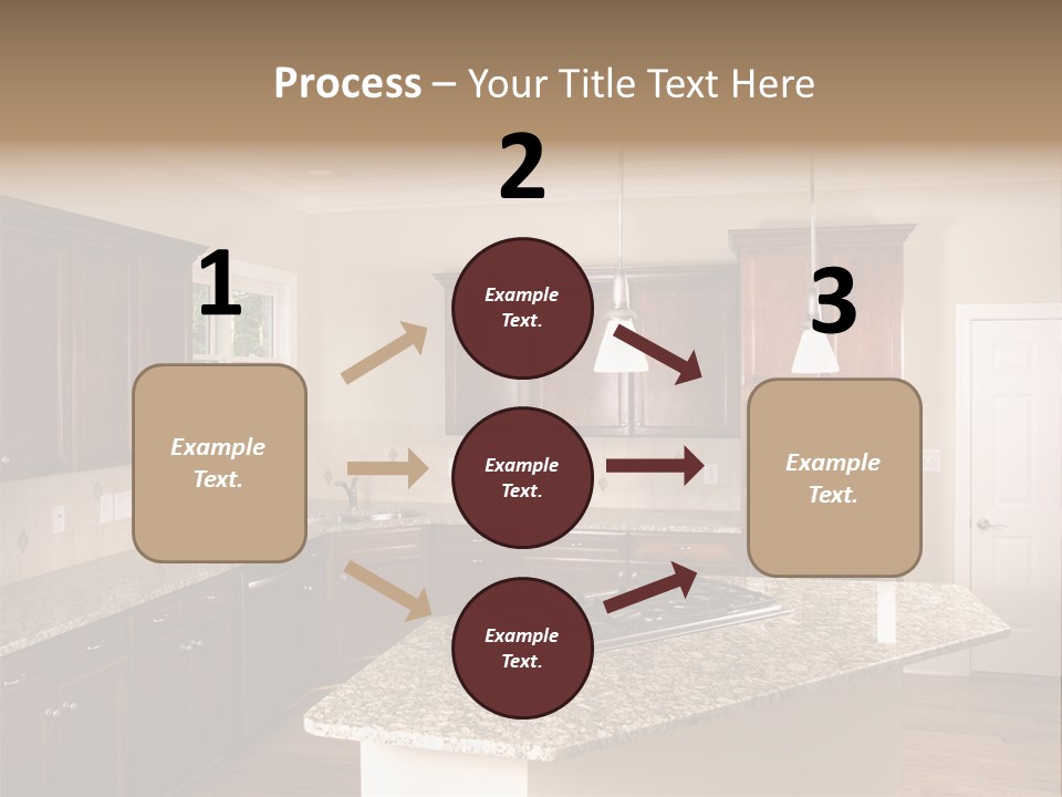 Luxury Kitchen Corner With Island Stove PowerPoint Template