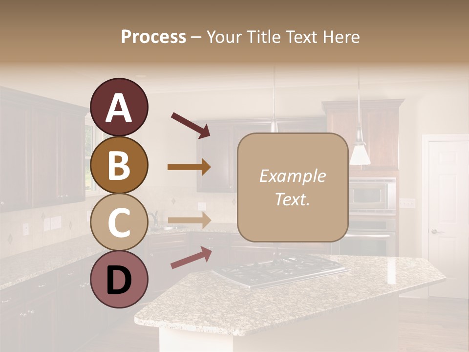 Luxury Kitchen Corner With Island Stove PowerPoint Template