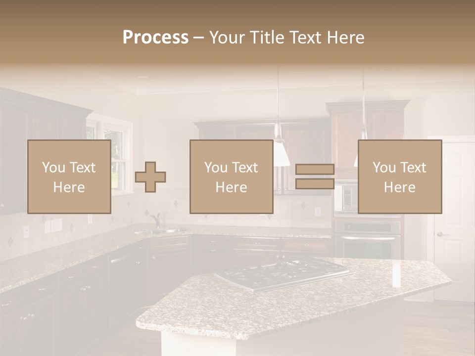 Luxury Kitchen Corner With Island Stove PowerPoint Template