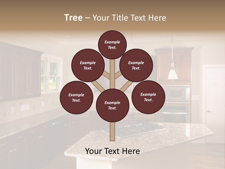 Luxury Kitchen Corner With Island Stove PowerPoint Template