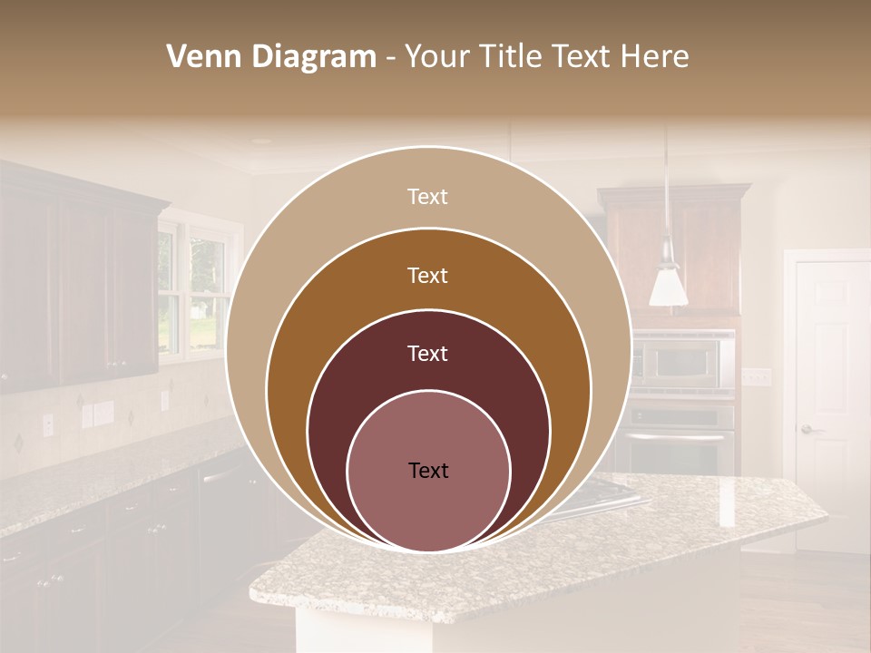 Luxury Kitchen Corner With Island Stove PowerPoint Template