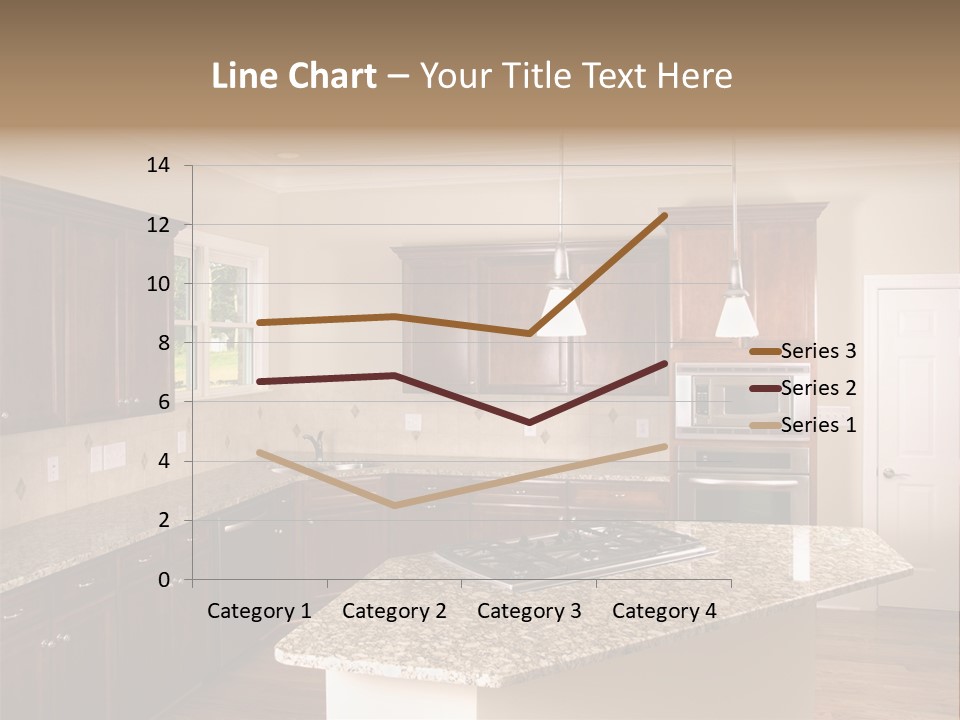 Luxury Kitchen Corner With Island Stove PowerPoint Template