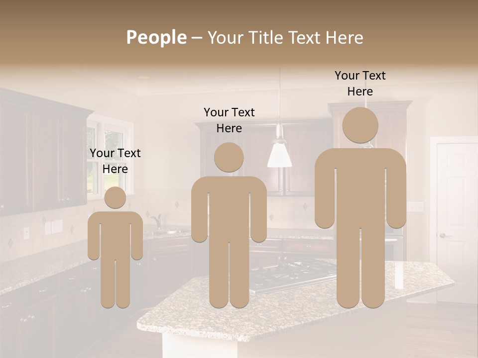 Luxury Kitchen Corner With Island Stove PowerPoint Template