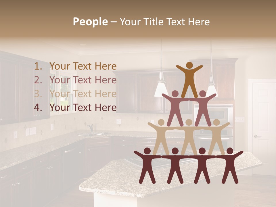 Luxury Kitchen Corner With Island Stove PowerPoint Template