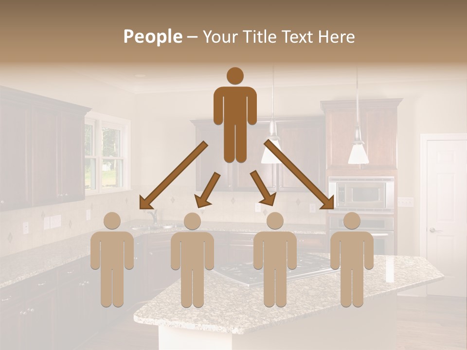 Luxury Kitchen Corner With Island Stove PowerPoint Template