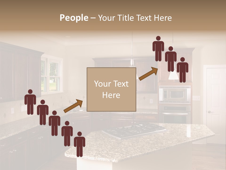 Luxury Kitchen Corner With Island Stove PowerPoint Template