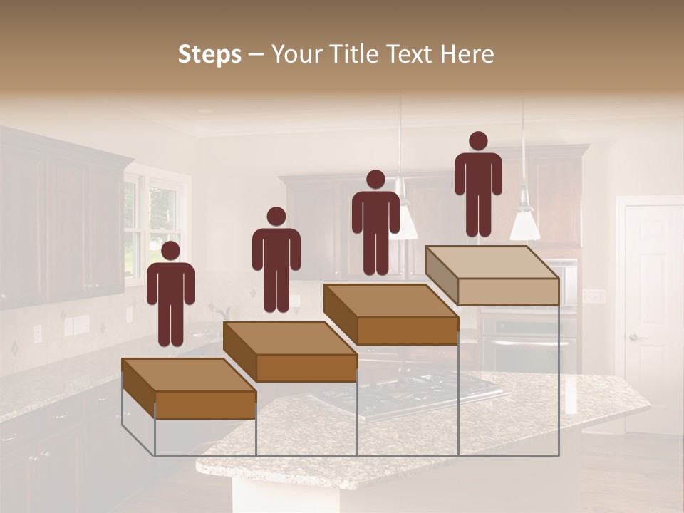 Luxury Kitchen Corner With Island Stove PowerPoint Template