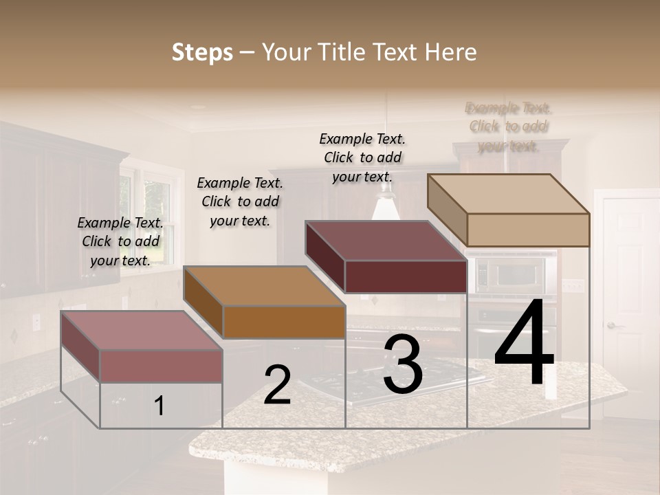 Luxury Kitchen Corner With Island Stove PowerPoint Template