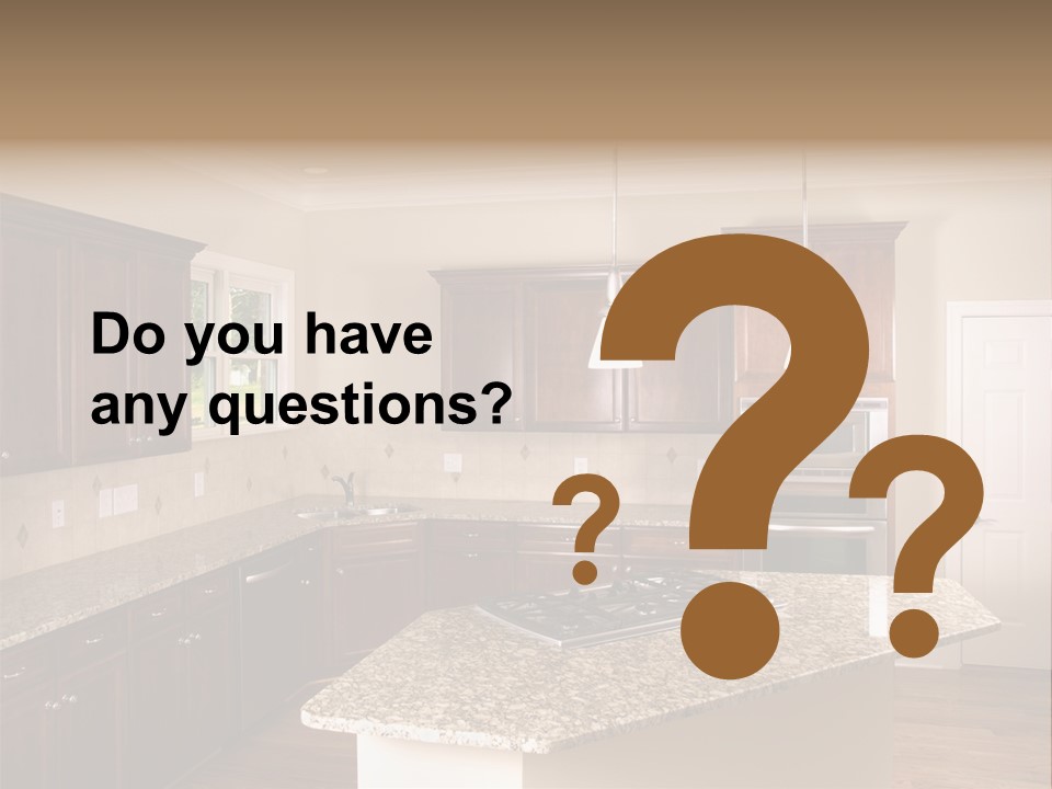 Luxury Kitchen Corner With Island Stove PowerPoint Template