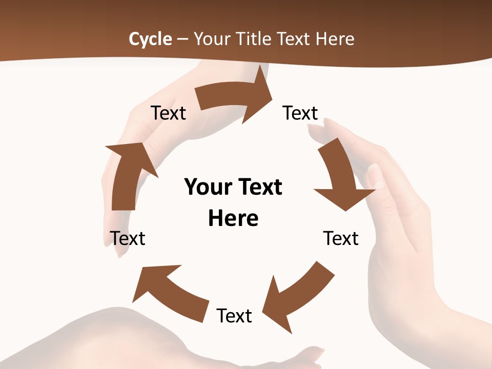 Two Hands Holding Each Other In The Middle Of A Circle PowerPoint Template