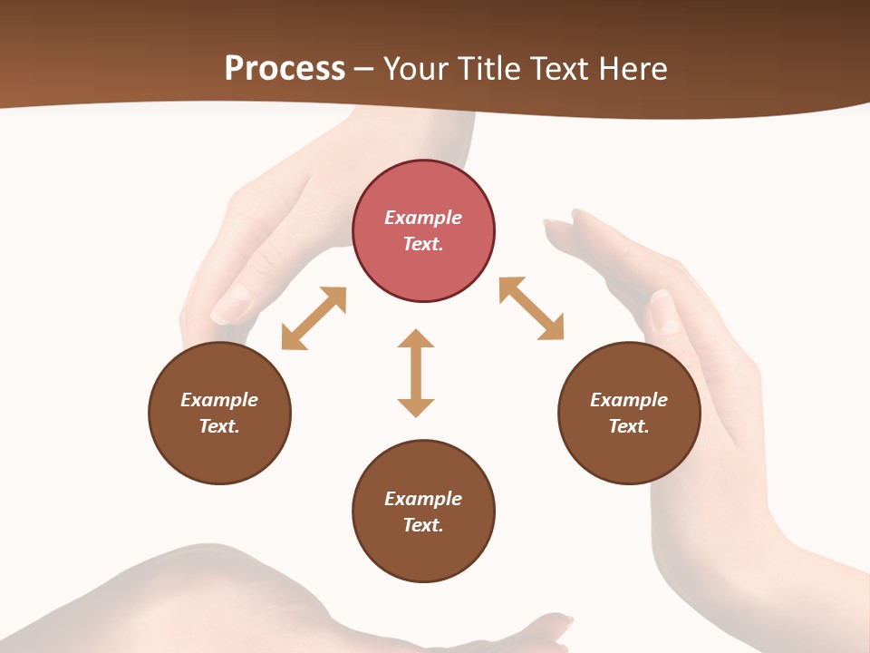 Two Hands Holding Each Other In The Middle Of A Circle PowerPoint Template