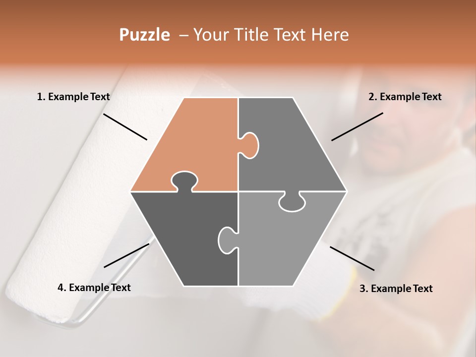 Cheerful Worker Painting A Wall With Roller PowerPoint Template