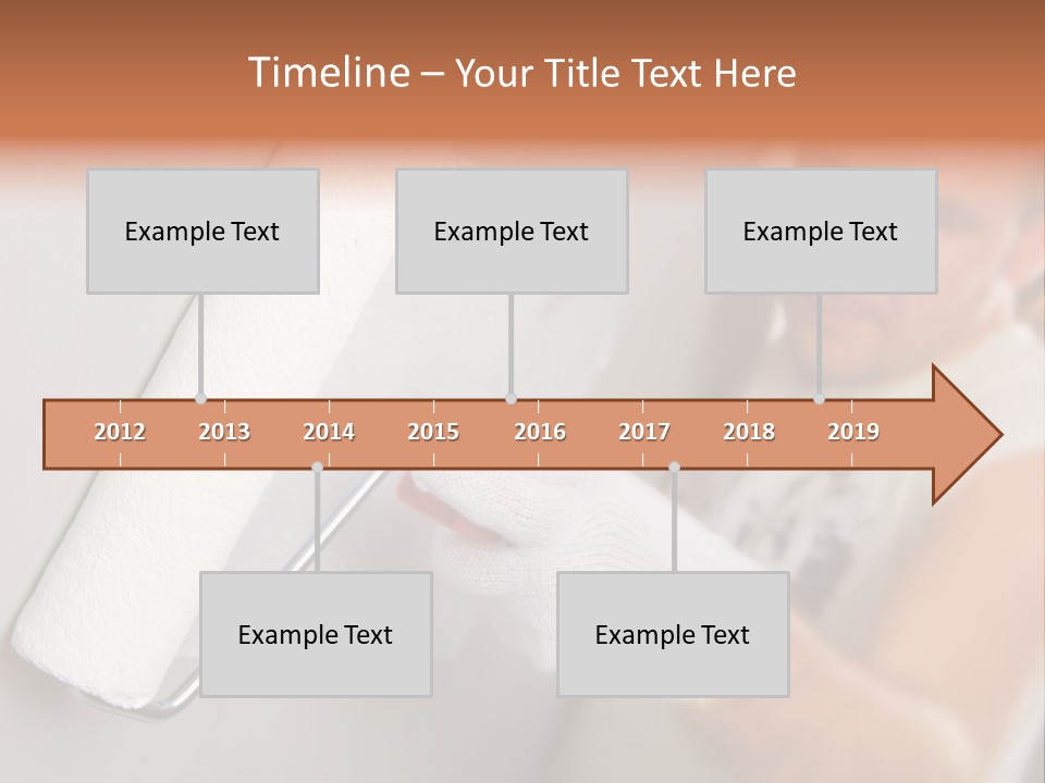 Cheerful Worker Painting A Wall With Roller PowerPoint Template