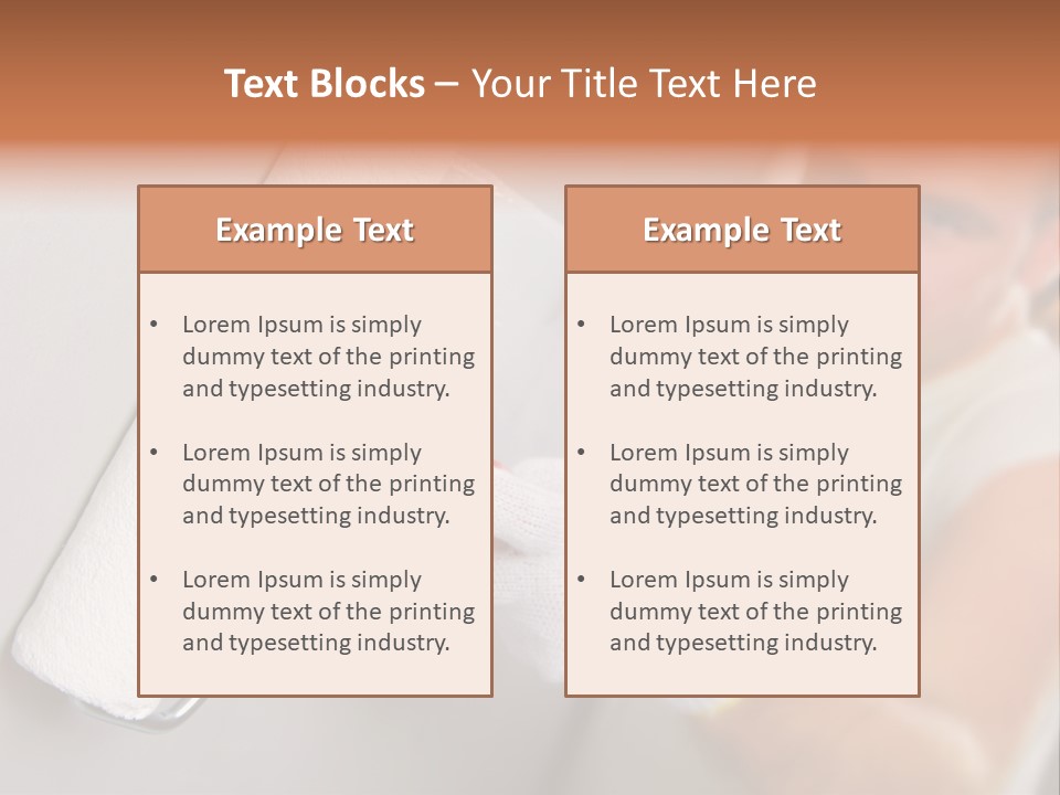 Cheerful Worker Painting A Wall With Roller PowerPoint Template
