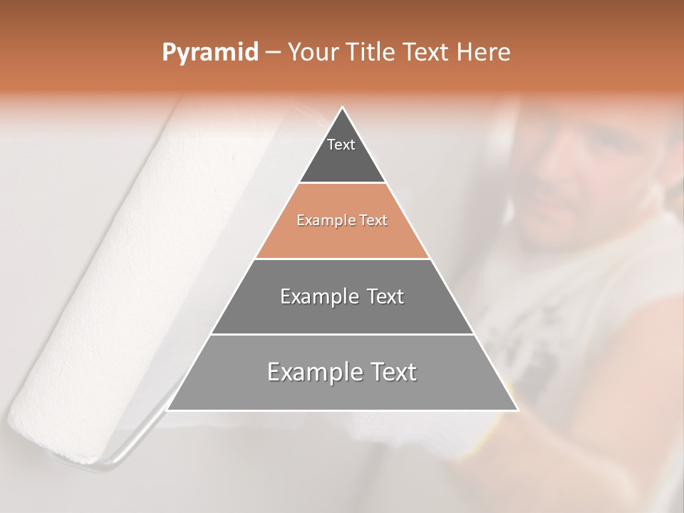 Cheerful Worker Painting A Wall With Roller PowerPoint Template