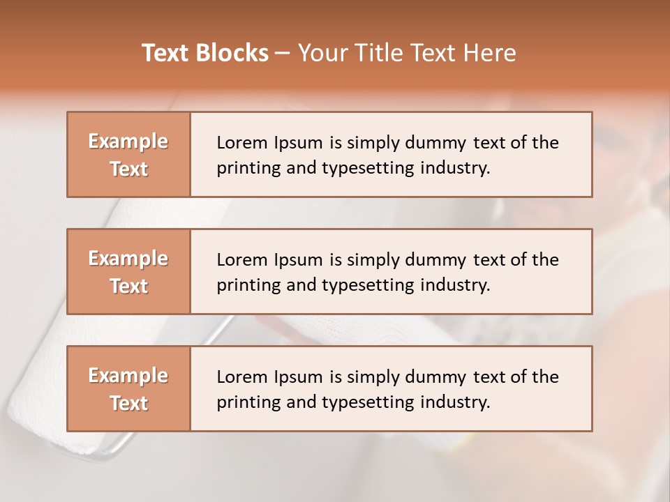 Cheerful Worker Painting A Wall With Roller PowerPoint Template