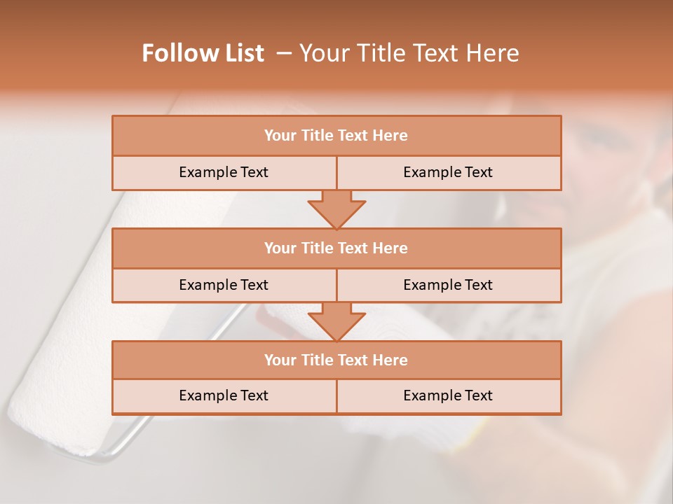 Cheerful Worker Painting A Wall With Roller PowerPoint Template