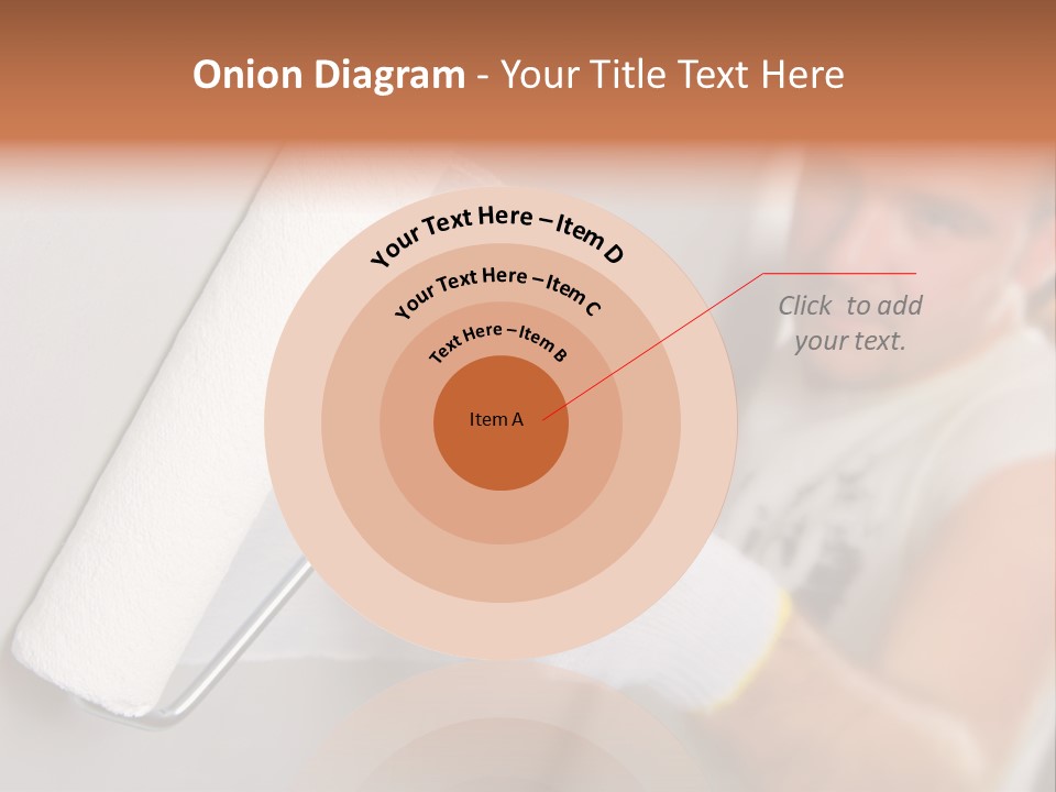 Cheerful Worker Painting A Wall With Roller PowerPoint Template