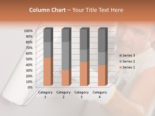 Cheerful Worker Painting A Wall With Roller PowerPoint Template