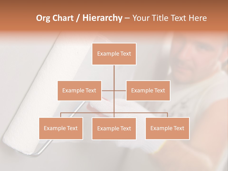 Cheerful Worker Painting A Wall With Roller PowerPoint Template