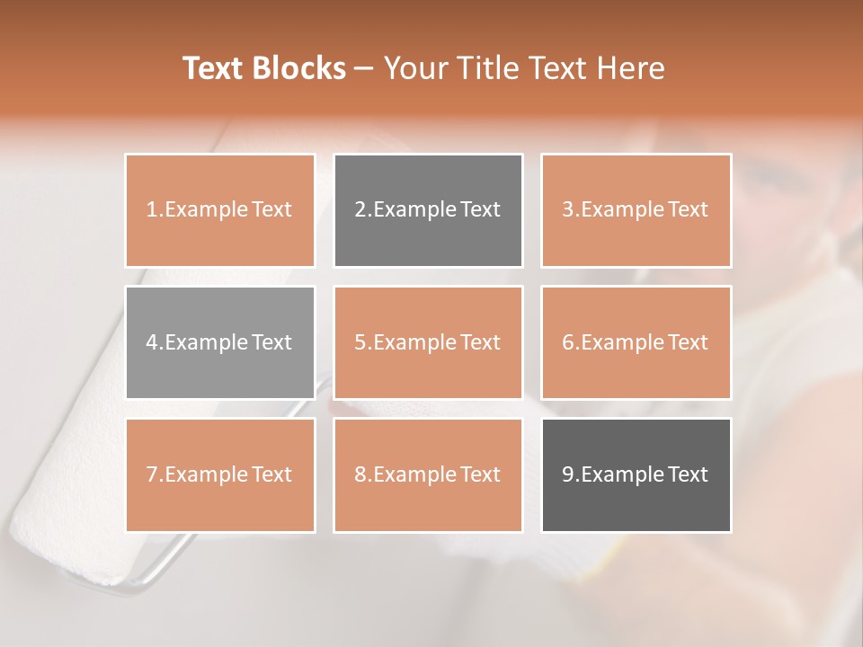 Cheerful Worker Painting A Wall With Roller PowerPoint Template